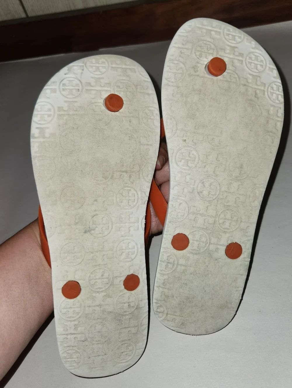 Tory Burch Orange Platform Flip Flops Sz 7